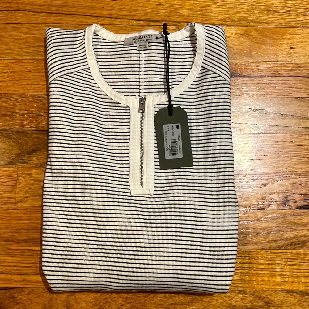 ALLSAINTS ALICIA LS STRIPED BODYSUIT